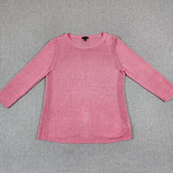 Talbots Sweater Womens Size Medium 100% Linen Pink - Picture 5 of 14